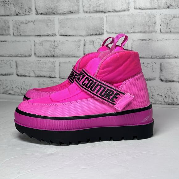 Juicy Couture Veronica Hot Pink Futuristic Festival Platform Boots Sz 6 - Flawed - Picture 2 of 14